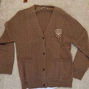 NWT Morgan Stewart Sport Small Brown Cardigan